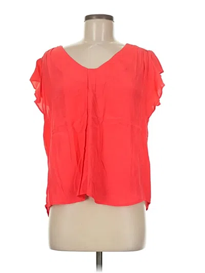 Pre-owned Molly Bracken Short Sleeve Blouse In Orange