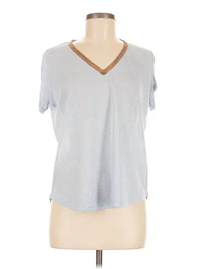 Pre-owned Molly Bracken Short Sleeve Top Gray V-neck Tops