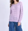 MOLLY BRACKEN SQUARE COLLAR KNITTED SWEATER IN MAUVE