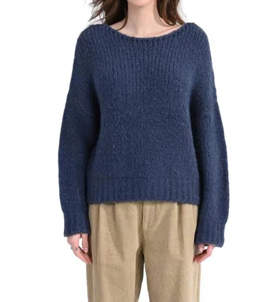 Molly Bracken Ultra-cozy Chunky Knit Sweater In Blue