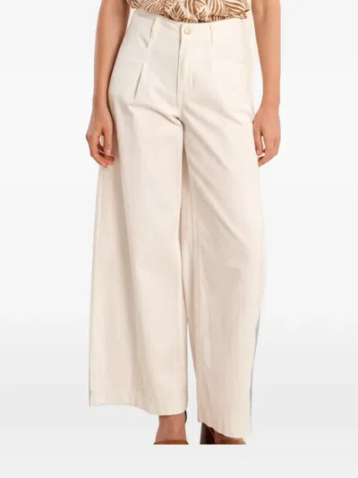 Molly Bracken Wide-leg Pleated Trousers In Neutral