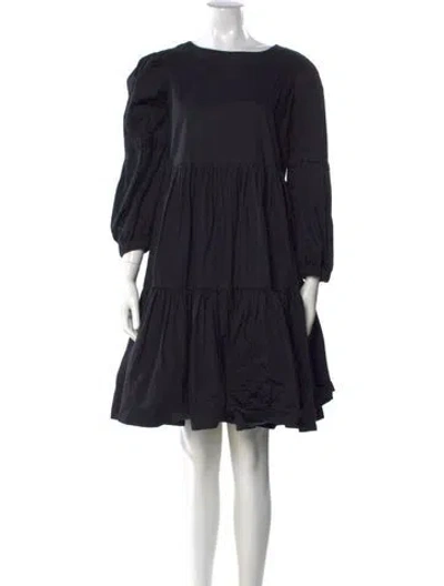 Pre-owned Molly Goddard Bateau Neckline Knee-length Dress In Black