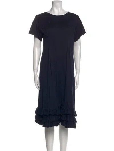 Pre-owned Molly Goddard Bateau Neckline Knee-length Dress In Black