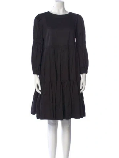 Pre-owned Molly Goddard Bateau Neckline Knee-length Dress In Black