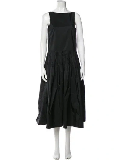 Pre-owned Molly Goddard Bateau Neckline Midi Length Dress In Green