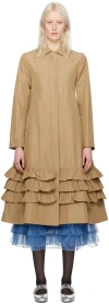 Molly Goddard Beige Lacey Coat In Tan