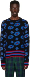 Molly Goddard Black Jacquard Sweater In Black_blue_red