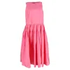 Molly Goddard Bronson Tiered Midi Dress In Pink Polyester In Pink
