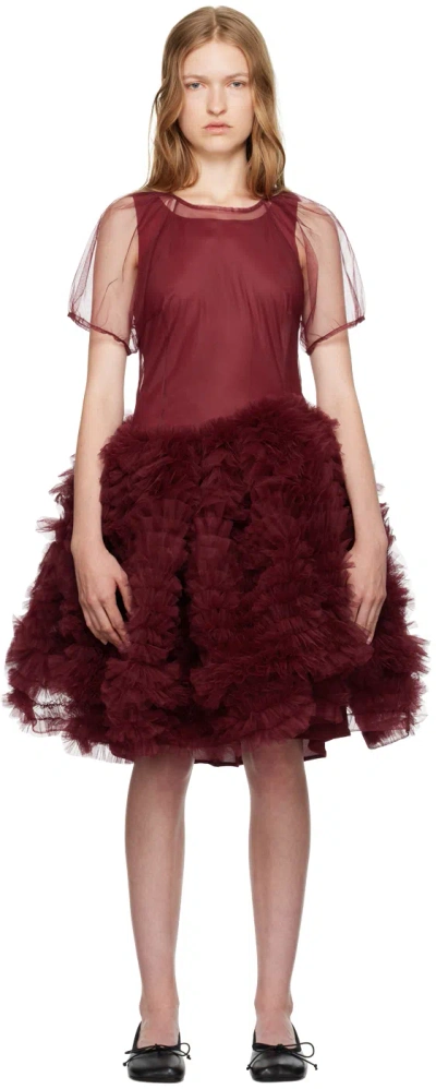 Molly Goddard Burgundy Kayako Minidress