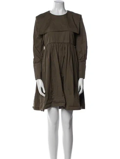 Pre-owned Molly Goddard Crew Neck Knee-length Dress In Brown