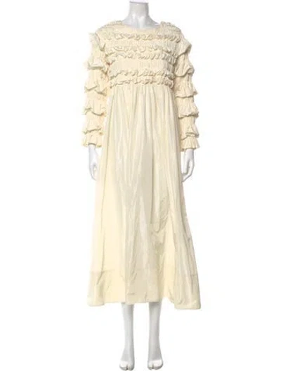 Pre-owned Molly Goddard Crew Neck Knee-length Dress In Neutral