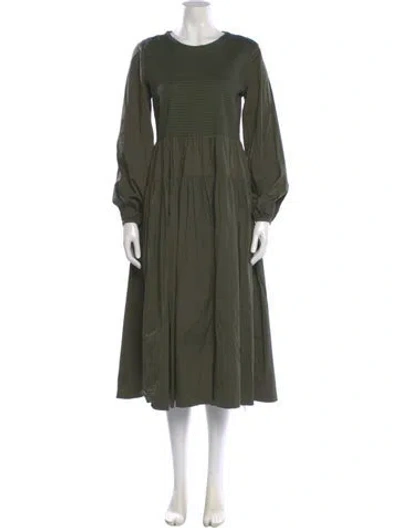Pre-owned Molly Goddard Crew Neck Long Dress In Green