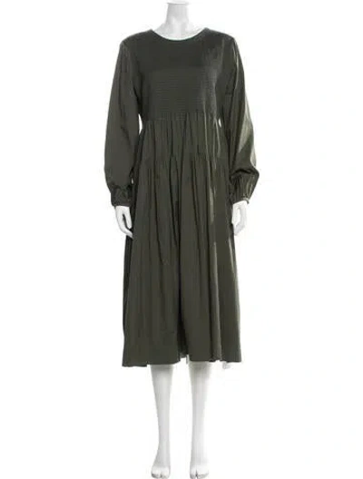 Pre-owned Molly Goddard Crew Neck Long Dress In Green