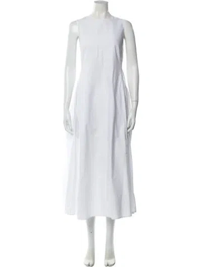 Pre-owned Molly Goddard Crew Neck Long Dress In White