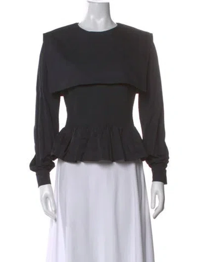 Pre-owned Molly Goddard Crew Neck Long Sleeve Top In Black