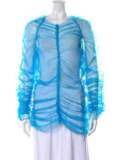 Pre-owned Molly Goddard Crew Neck Long Sleeve Top In Blue