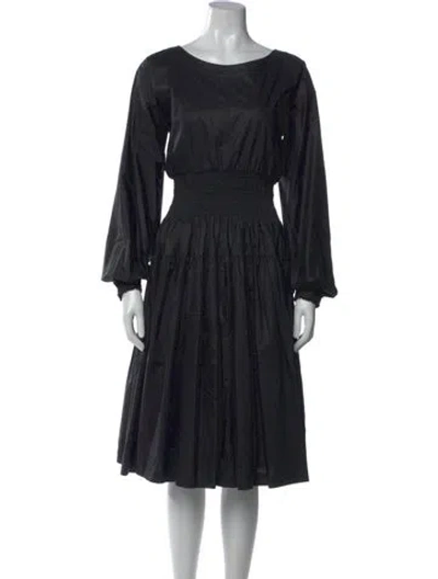 Pre-owned Molly Goddard Crew Neck Midi Length Dress In Black