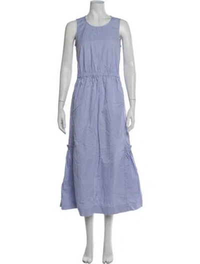 Pre-owned Molly Goddard Crew Neck Midi Length Dress In Blue