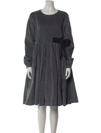 Pre-owned Molly Goddard Crew Neck Midi Length Dress In Gray