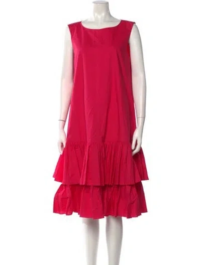 Pre-owned Molly Goddard Crew Neck Midi Length Dress W/ Tags In Pink