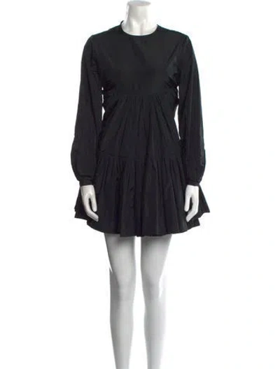 Pre-owned Molly Goddard Crew Neck Mini Dress In Black