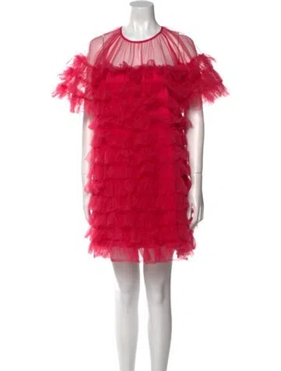 Pre-owned Molly Goddard Crew Neck Mini Dress In Pink