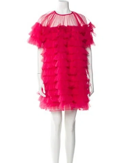 Pre-owned Molly Goddard Crew Neck Mini Dress In Pink