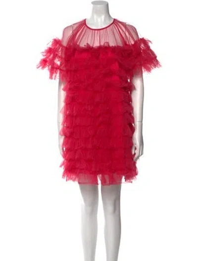 Pre-owned Molly Goddard Crew Neck Mini Dress In Pink