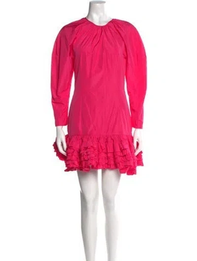 Pre-owned Molly Goddard Crew Neck Mini Dress W/ Tags In Pink