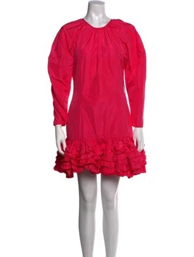 Pre-owned Molly Goddard Crew Neck Mini Dress W/ Tags In Pink