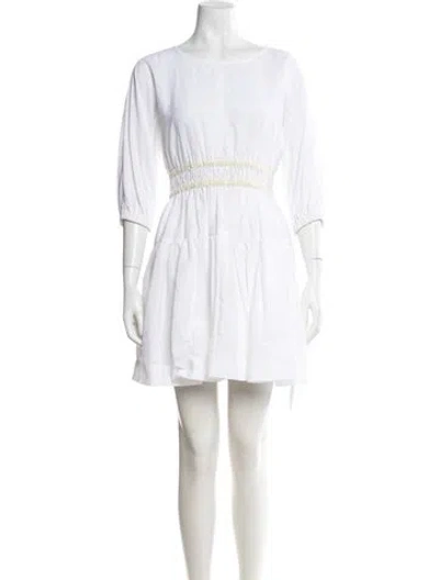 Pre-owned Molly Goddard Crew Neck Mini Dress In White