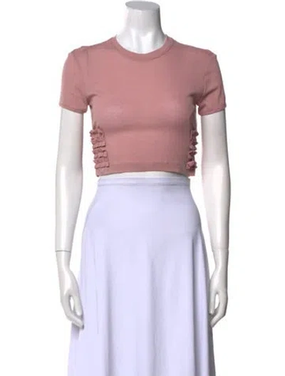 Pre-owned Molly Goddard Crew Neck Short Sleeve Crop Top In Red