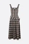Molly Goddard Bow-detail Tartan Check Maxi Dress In Multicolour