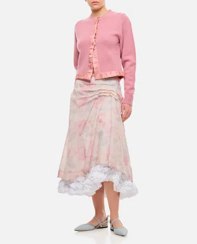 Molly Goddard Eleanor Printed Midi Skirt In Pink