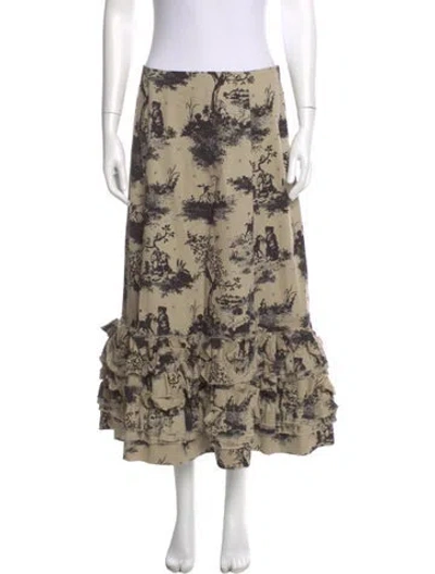 Pre-owned Molly Goddard Floral Print Midi Length Skirt W/ Tags In Neutral