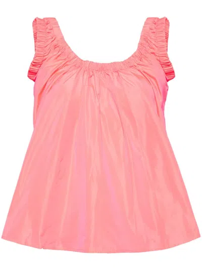 Molly Goddard Gathered Taffeta Vest In Rosa