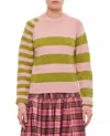 Molly Goddard Striped Raglan-sleeve Sweater In Pink