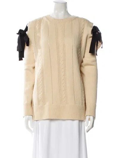 Pre-owned Molly Goddard Lambswool Bateau Neckline Sweater In Neutral