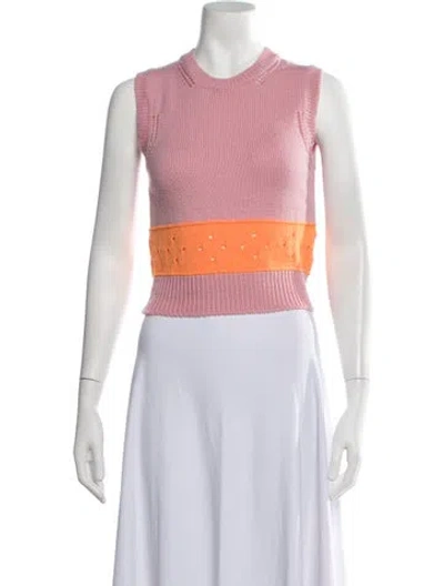 Pre-owned Molly Goddard Lambswool Colorblock Pattern Sweater In Pink