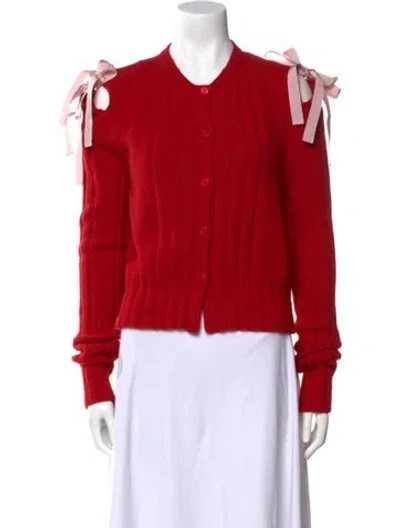 Pre-owned Molly Goddard Lambswool Crew Neck Sweater In Red