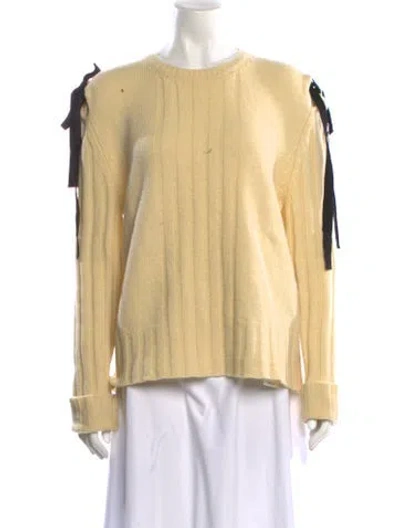 Pre-owned Molly Goddard Lambswool Crew Neck Sweater In Yellow