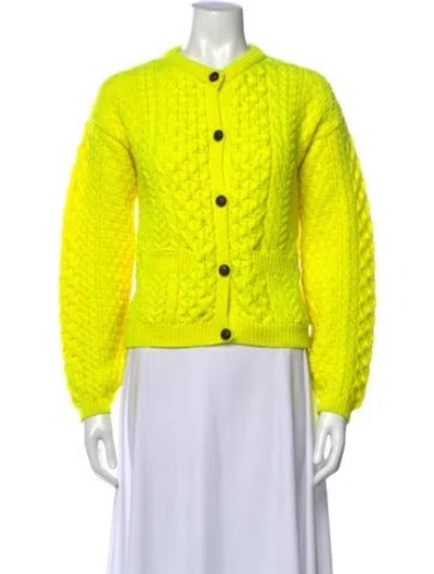 Pre-owned Molly Goddard Lambswool Crew Neck Sweater In Yellow
