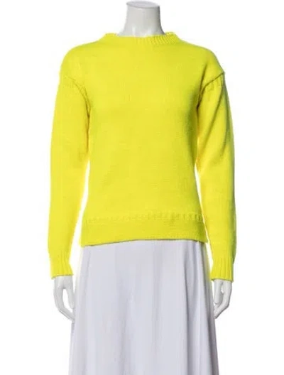 Pre-owned Molly Goddard Lambswool Crew Neck Sweater In Yellow