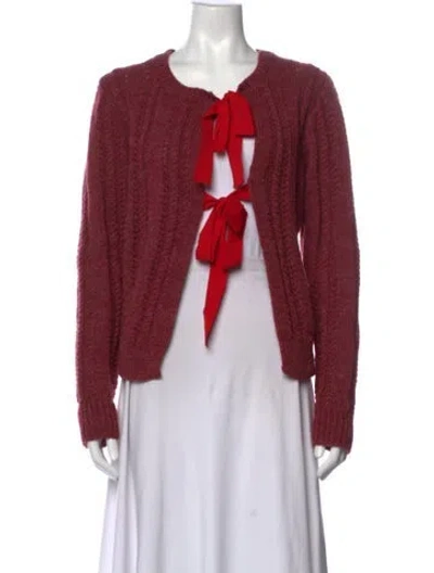 Pre-owned Molly Goddard Lambswool Open Front Sweater In Red