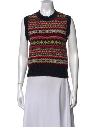 Pre-owned Molly Goddard Lambswool Patterned Sweater In Black