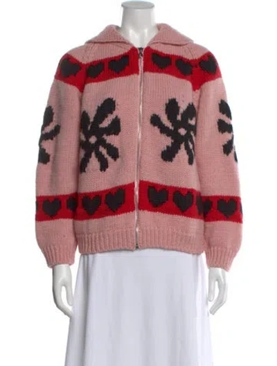 Pre-owned Molly Goddard Lambswool Printed Sweater In Pink