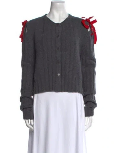 Pre-owned Molly Goddard Lambswool Scoop Neck Sweater In Gray