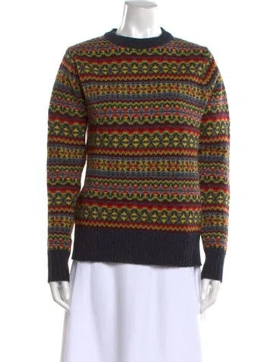 Pre-owned Molly Goddard Lambswool Striped Sweater In Blue