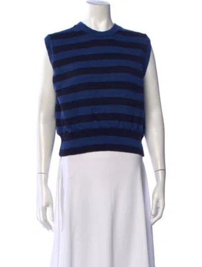 Pre-owned Molly Goddard Lambswool Striped Sweater In Blue