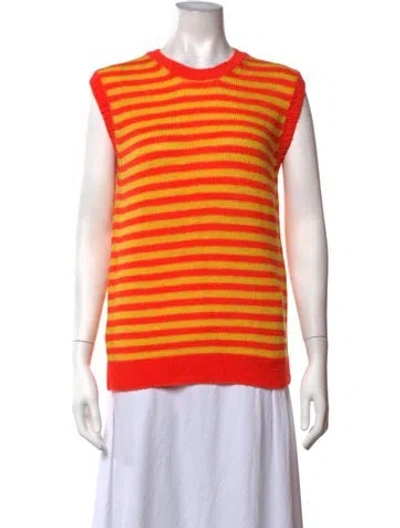 Pre-owned Molly Goddard Lambswool Striped Sweater In Orange/yellow